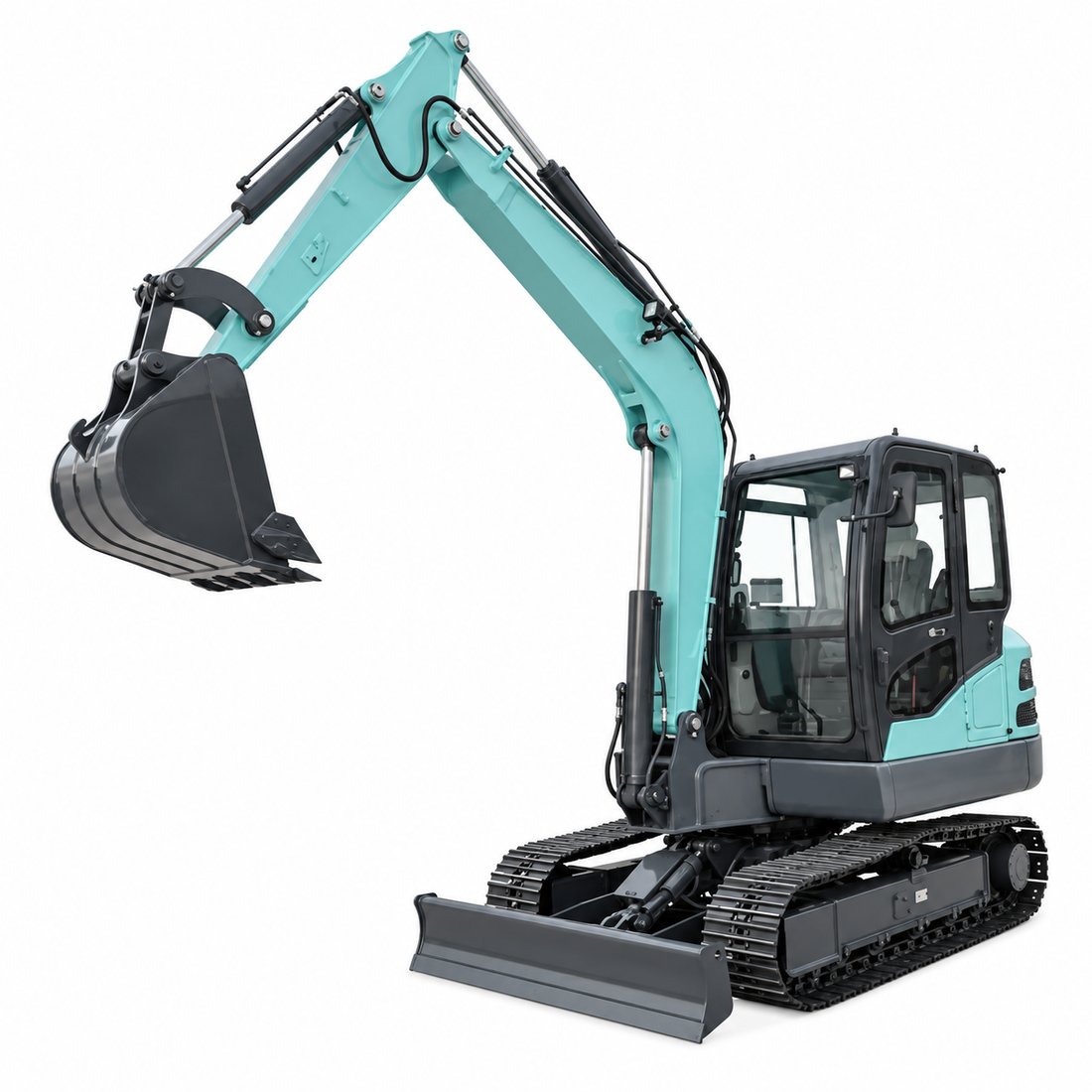 Construction Backhoe Loader with Integral Frame Chassis