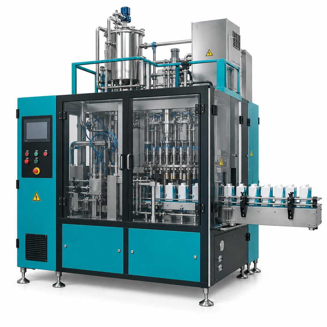 Food Aseptic Brick Carton Aseptic Filling Machine for 100ml - 330ml