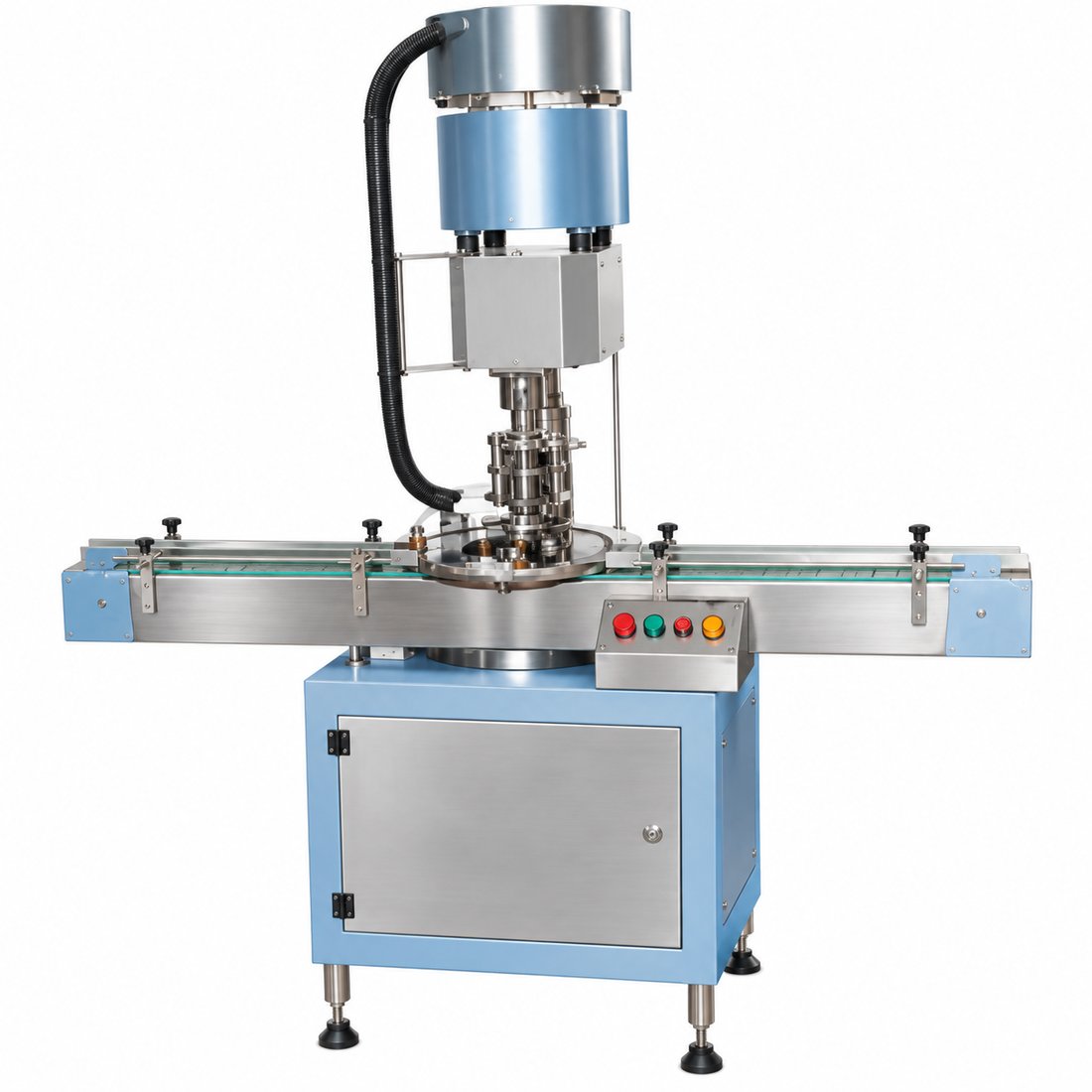 Food Automatic Plastic Metal Cap Locking Machine