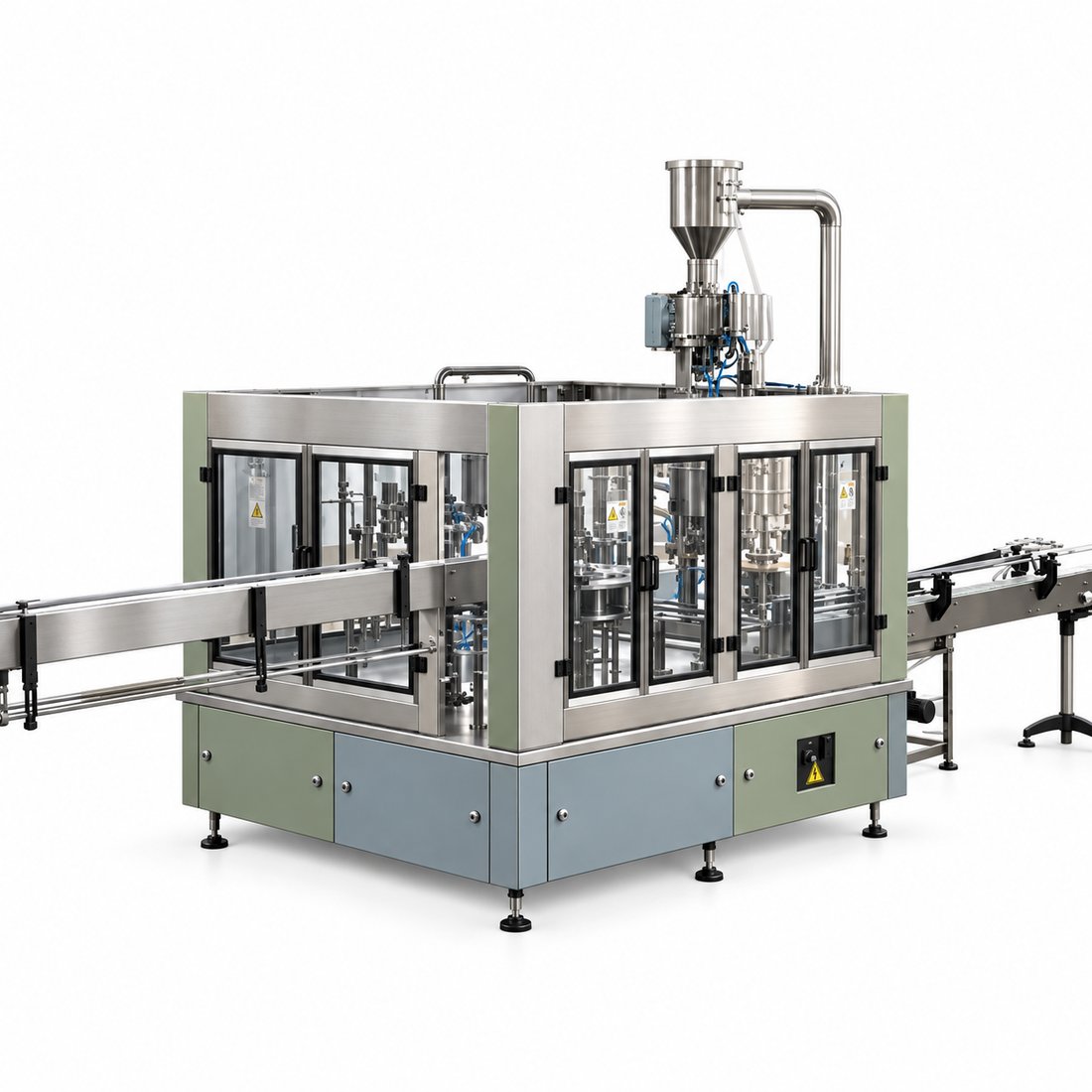 Food Bottle Rinsing, Filling And Capping Machine