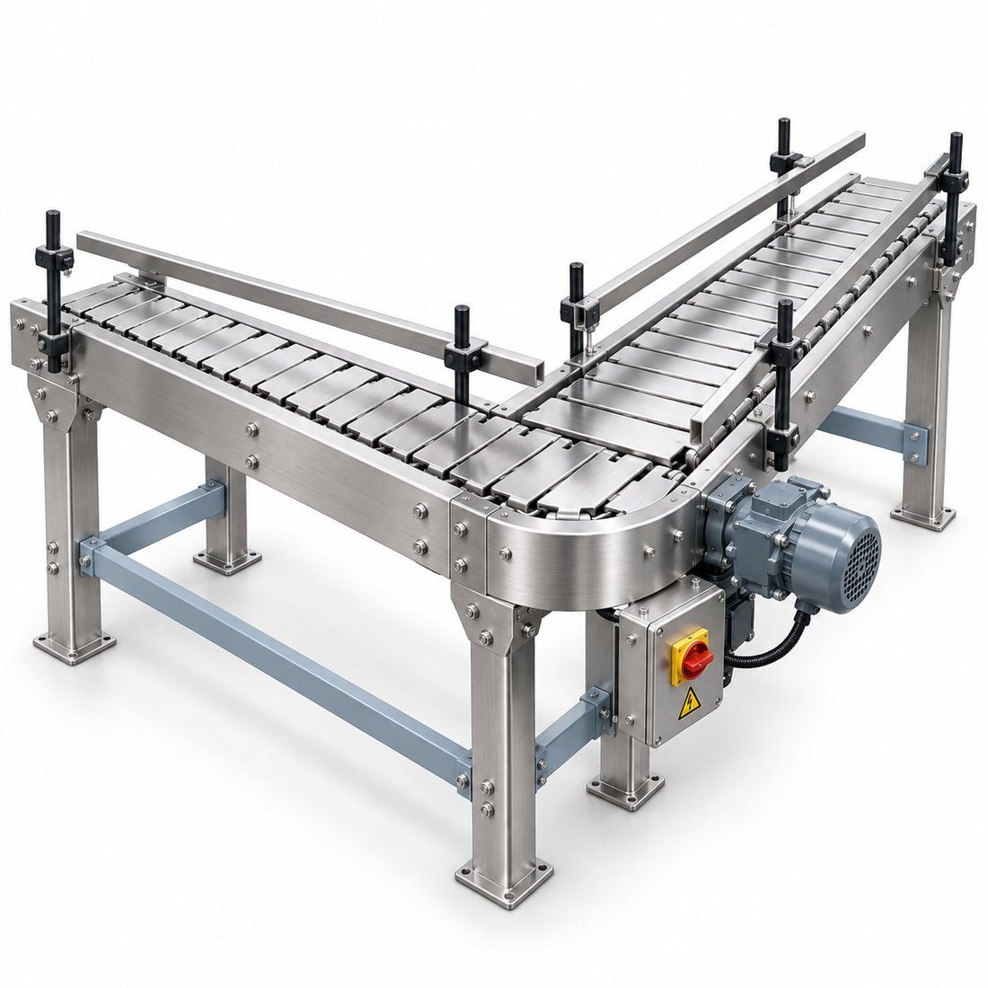 Food L Shape SS Slat Chain Conveyor