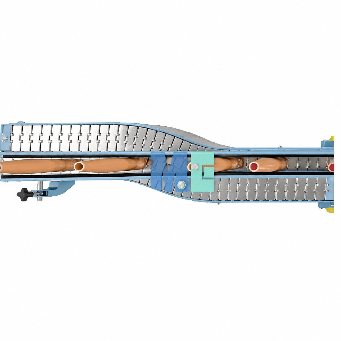 Food Plastic and Stainless Steel Slat Chain Conveyor