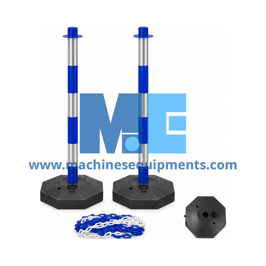 Plastic Chain Barrier Warning Reflective Delineator Post with Water Filled Base — Traffic Safety Equipment