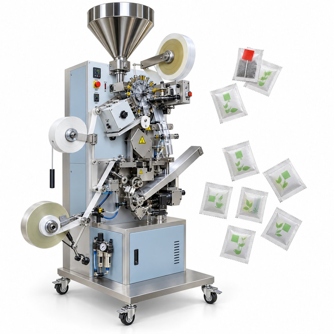 Tea Bag Machine with Crimped Outer Bag
